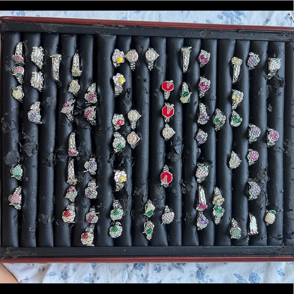 925 Silver Fruit Rings Assorted - Picture 2 of 5